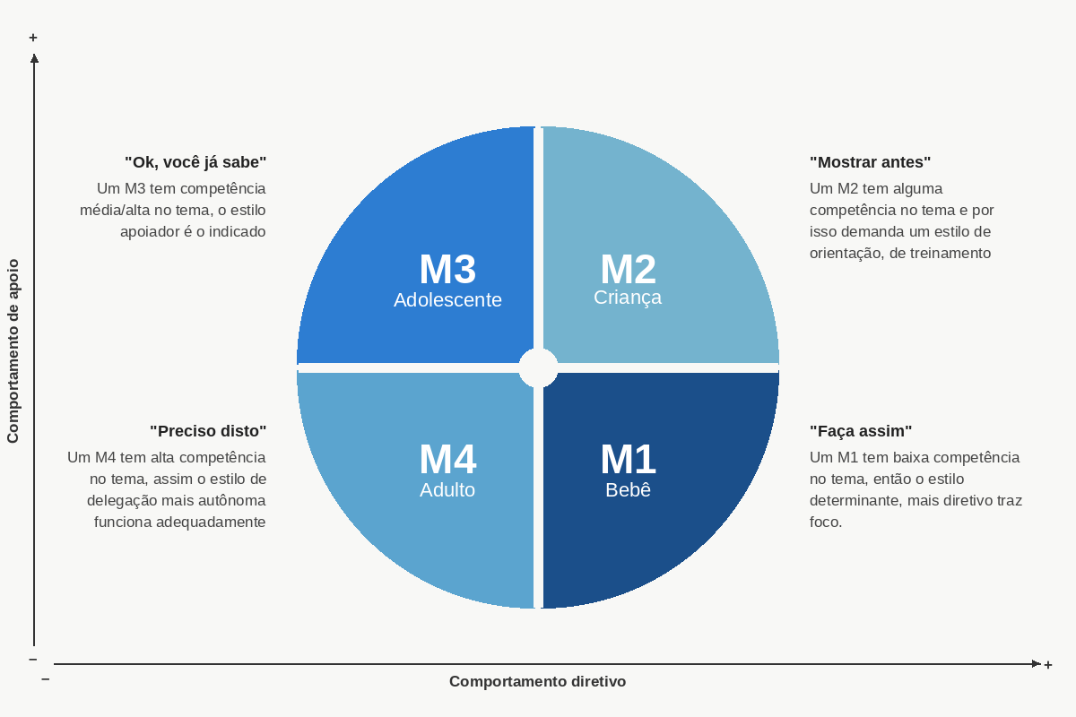 Os 4 níveis de maturidade da equipe (M1 a M4)