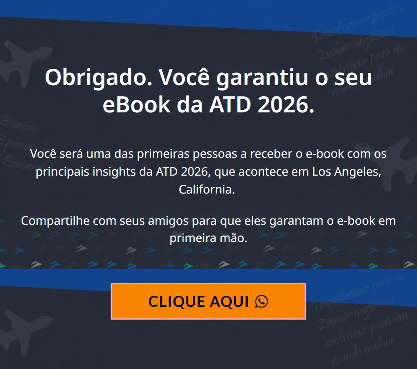 Pop-up de agradecimento ATD 2026
